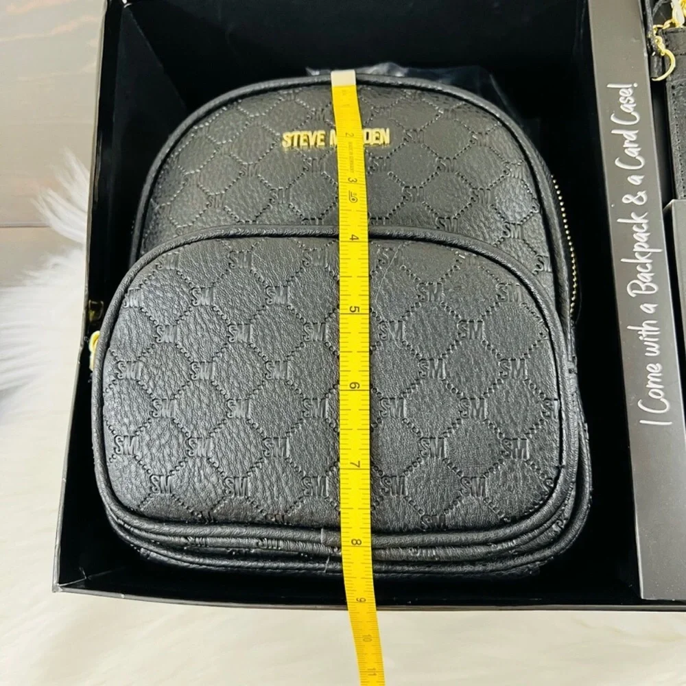 STEVE MADDEN Mini Backpack Key Chain Card Wallet Purse Box Gift Set - Picture 5 of 9